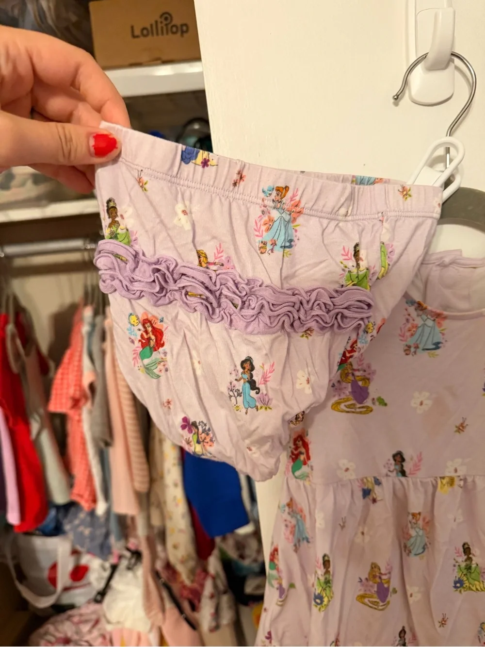 Magnetic Me Lavender Princess Print Flutter Sleeve Dress